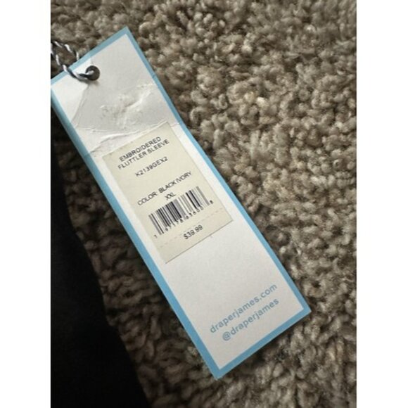 Draper James RSVP Black Embroidered Flutter Sleeve Top Plus Size XXL Career - Picture 7 of 14